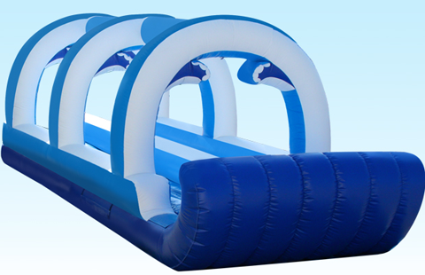 inflatable double slip and slide with pool