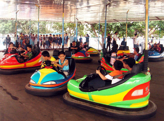 Funfair bumper car rides for amusement