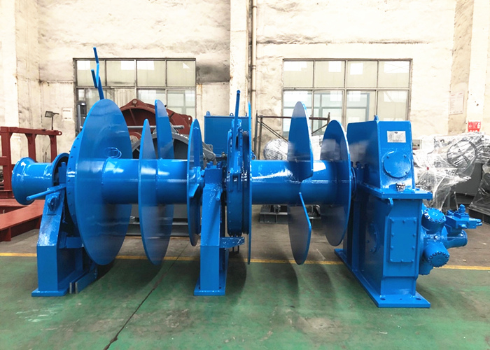 double drum hydraulic winch